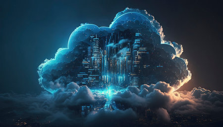 A city's data in cloud computing. Generative Aiの素材