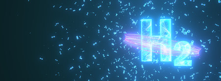 H2 molecules in the dark. 3d illustration.の写真素材