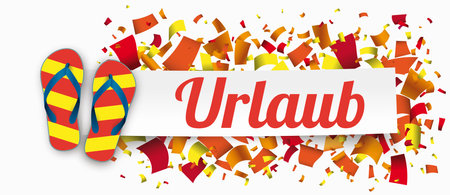 German text Urlaub, translate Vacation. Eps 10 vector file.のイラスト素材