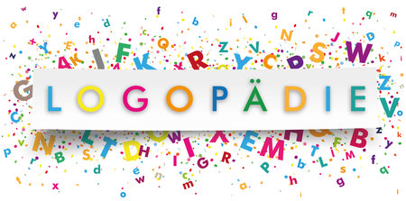 German text Logopaedie, translate Logopedics. Eps 10 vector file.のイラスト素材