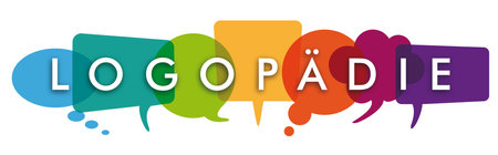 German text Logopaedie, translate Logopedics. Eps 10 vector file.のイラスト素材