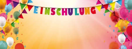 German text Einschulung, translate Enrollment Eps 10 vector file.のイラスト素材