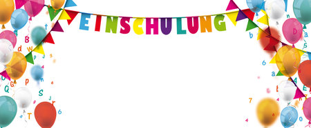 German text Einschulung, translate Enrollment Eps 10 vector file.のイラスト素材