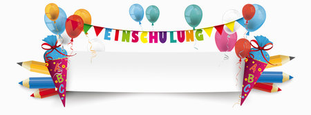 German text Einschulung, translate Enrollment Eps 10 vector file.のイラスト素材