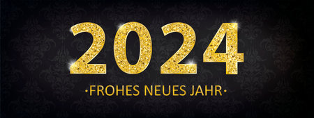 German text Happy New Year, translate Happy New Year. Eps 10 vector file.のイラスト素材