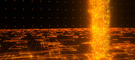 Concept of big data, machine learning, AI and virtual reality. 3d illustration.の写真素材