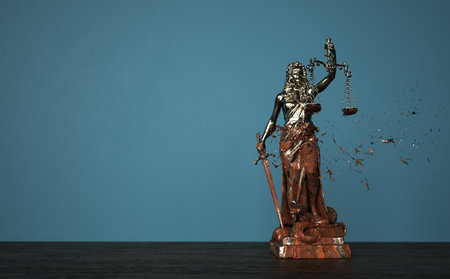 Legislative reform concept with lady justice statue. 3d illustrations.の写真素材