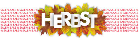 German text Autumn, translate Autumn. Eps 10 vector file.のイラスト素材