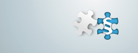 Puzzle hole with white paragraph on the gray background.のイラスト素材