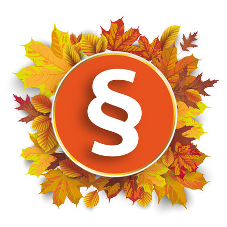 Autumn foliage with a white paragraph on the white background.のイラスト素材
