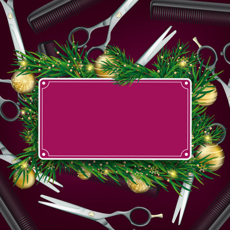Purple cover with a sign for the Christmas text. Eps 10 vector file.のイラスト素材