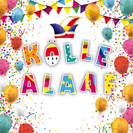 German text Koelle Alaaf, translate Cologne Hooray. Eps 10 vector file.のイラスト素材