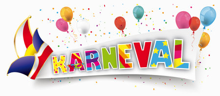 German text Karneval, translate Carnival. Eps 10 vector file.のイラスト素材