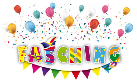 German text "Fasching" translate "Mardi Gras". Eps 10 vector file.のイラスト素材