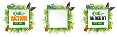 German text Osterangebot, Osteraktio, Jetzt Sparen, translate Easter Offern, Easter Sale,  Save Now. Eps 10 vector file.のイラスト素材