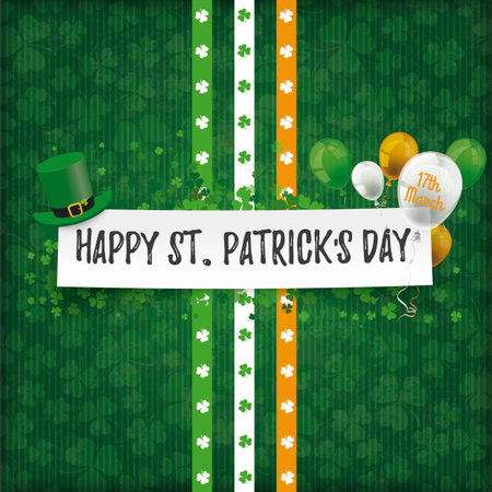 Paper banner with the text Happy St. Patrick's Day. Eps 10 vector file.のイラスト素材