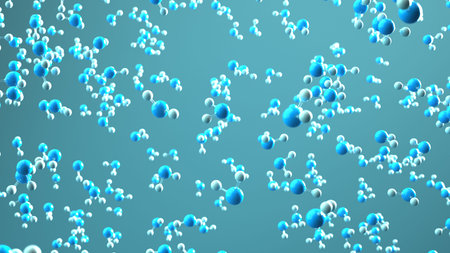 3d illustration of the H2O molecule.