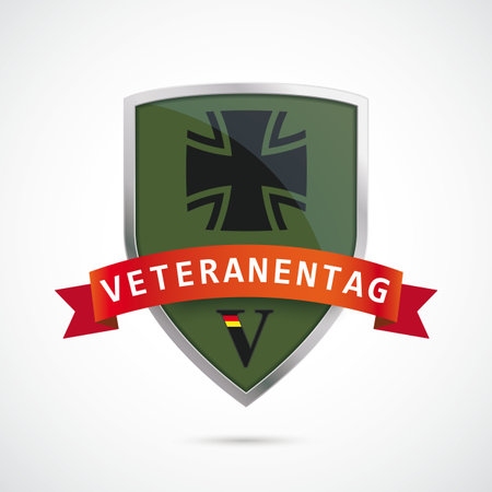 German text Veteranentag, Veterans Day. Eps 10 vector file.のイラスト素材