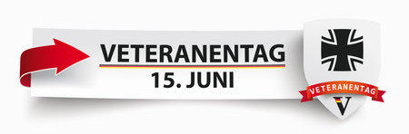 German Text Veteranentag 15. Juni, translate Veterans Day June 15th.  Eps 10 vector file.のイラスト素材