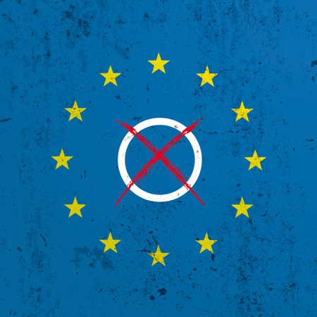 EU flag on the concrete background . Eps 10 vector file.のイラスト素材