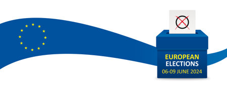 German Text Europawahl 2024, translate European elections 2024.  Eps 10 vector file.のイラスト素材