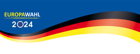 German Text Europawahl 2024, translate European elections 2024.  Eps 10 vector file.のイラスト素材