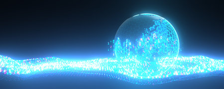 Global data network concept, 3d illustration.の写真素材
