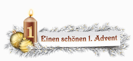 German text Einen Schoenen 1 Advent, translate happy first advent.  Eps 10 vector file.のイラスト素材