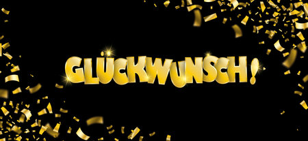 German text Glueckwunsch, translate Happy Congrats. Eps 10 vector file.のイラスト素材