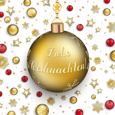 German text Frohe Weihnachten, translate Merry Christmas. Eps 10 vector file.のイラスト素材