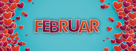 German text Februar, translate February. Eps 10 vector file.のイラスト素材
