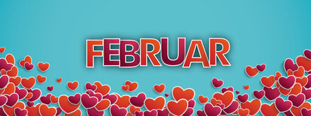 German text Februar, translate February. Eps 10 vector file.のイラスト素材