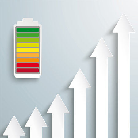 Growth in battery installations, infographic.  Eps 10 vector file.のイラスト素材