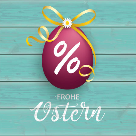German text Frohe Ostern, translate Happy Easter.  Eps 10 vector file.のイラスト素材