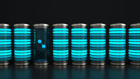 High technology H2 Hydrogen battery. 3D illustration.