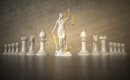 Successful strategy in a lawsuit. 3d illustrations.の写真素材