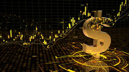 3d illustration about the US Dollar bullish market.の写真素材