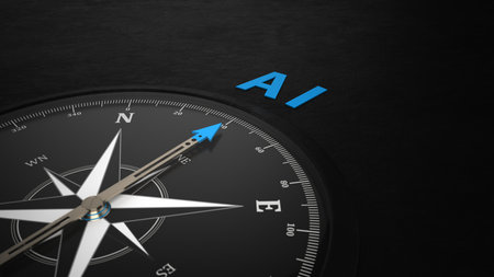 Compass AI direction. 3d illustrations.の写真素材