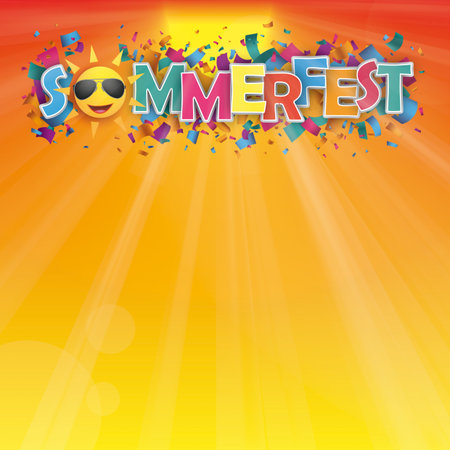 German text Sommerfest, translate Summer Fair. Eps 10 vector file.のイラスト素材