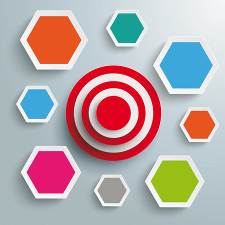 Infographic with red target on the gray background. Eps 10 vector file.のイラスト素材