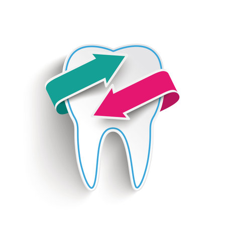 Dentist cover with a white tooth on the white background. Eps 10 vector file.のイラスト素材