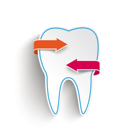Dentist cover with a white tooth on the white background. Eps 10 vector file.のイラスト素材