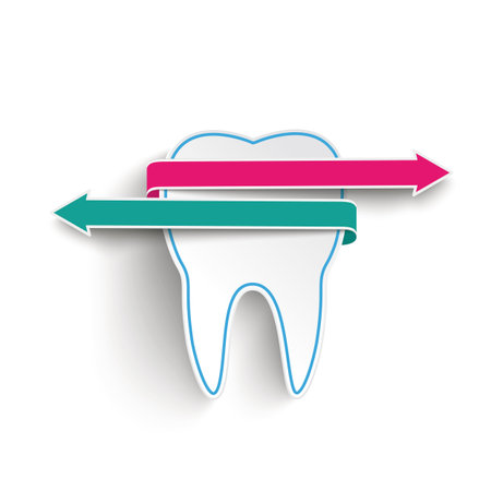 Dentist cover with a white tooth on the white background. Eps 10 vector file.のイラスト素材