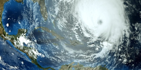 Extremely detailed and realistic high resolution 3D image of a hurricane. Shot From Space.の写真素材
