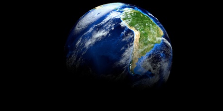 Extremely detailed and realistic high resolution 3d image of a Hurricane approaching us east coast. Shot from space.の写真素材