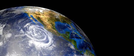 Extremely detailed and realistic high resolution 3d image of a Hurricane. Shot from space.の写真素材
