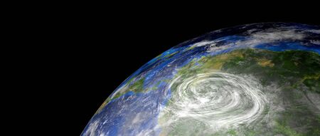 Extremely detailed and realistic high resolution 3d image of a Hurricane. Shot from space.の写真素材
