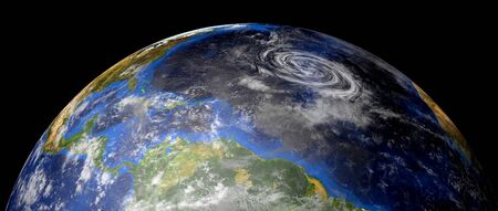 Extremely detailed and realistic high resolution 3d image of a Hurricane. Shot from space.の写真素材