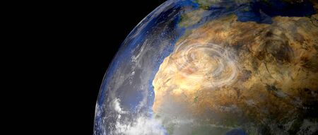 Extremely detailed and realistic high resolution 3d image of a Hurricane. Shot from space.の写真素材