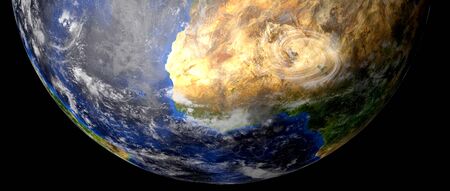Extremely detailed and realistic high resolution 3d image of a Hurricane. Shot from space.の写真素材